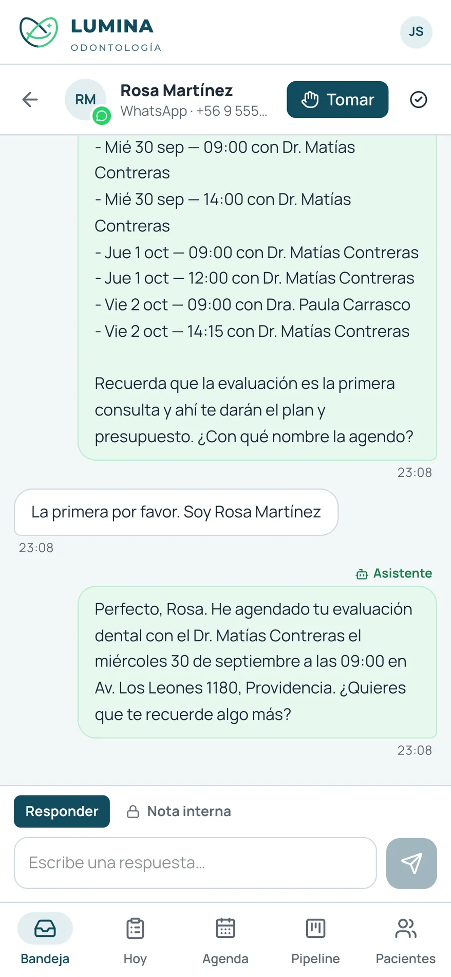 La misma conversación en el celular
